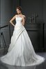 Abito da Sposa Lungo Coda A Strascico Cappella in Raso Alta Vita Ball Gown - 1