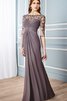 Robe de bal classique humble avec zip appliques en 1/2 manche - 1