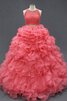 Tüll Herz-Ausschnitt Satin bodenlanges Quinceanera Kleid mit Rücken Schnürung mit Bordüre - 2