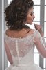 Abito da Sposa Lungo Naturale A-Line in Tulle con Piega con Applique - 4