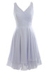 Robe de mariée romantique mode en arc-en-ciel de col en v en chiffon - 1