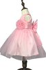 Abito da Cerimonia Bambini Lupetto Cerniera Ball Gown al ginocchio con Piega con Fiore - 3