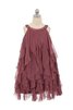 Robe de cortège enfant plissage a-ligne textile en tulle manche nulle de lotus - 3