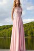 Robe de bal romantique plissage longueur au ras du sol avec chiffon decoration en fleur - 1