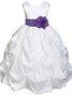 Robe de cortège enfant encolure ronde avec sans manches avec fleurs ligne a de lotus - 1