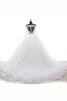 Abito da Sposa in Tulle in Organza in Pizzo Cuore Naturale in pizzo - 4