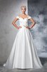 Abito da Sposa Ball Gown con Increspato in Taffeta Fuori dalla spalla Senza Maniche - 3