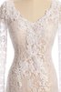 Robe de mariée delicat romantique de traîne moyenne avec manche longue avec zip - 2