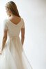 Robe de mariée intemporel modeste décontracté textile en tulle avec manche courte - 2