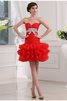 Prinzessin Herz-Ausschnitt Organza Reißverschluss Mini Cocktailkleid - 1