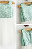 Ärmelloses Paillettenbesetztes Tüll Blumenmädchenkleid mit Reißverschluss aus Paillette - 1