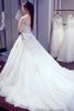 Perlenbesetztes Tüll Reißverschluss prächtiges Brautkleid aus Spitze mit Applike - 3