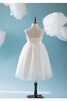 Abito da Cerimonia Bambini Senza Maniche alta vita in Tulle con Fiore radiosa con Increspature - 4