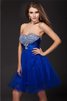 Ärmelloses Normale Taille Prinzessin A Linie Elastischer Gewebter Satin Cocktailkleid - 1