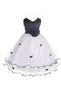 Abito da Cerimonia Bambini con Fiocco con Fiore A-Line in Tulle Senza Maniche - 1