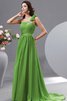 A-Line Chiffon Ein Schulter Brautmutterkleid mit Kristall mit Blume - 2