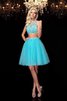 A Linie Schaufel-Ausschnitt Prinzessin Empire Taille Mini Abiballkleid - 4