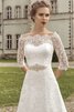 Robe de mariée festonné discrete simple ceinture a-ligne - 2