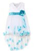 Robe de cortège enfant textile en tulle haut bas avec zip entrecroisé avec fleurs - 1