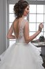 Abito da Sposa Senza Maniche con Increspature Coda A Strascico Cappella A-Line Lungo Naturale - 4