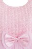 Reißverschluss A-Line Schaufel-Ausschnitt Tüll knöchellanges Blumenmädchenkleid - 2