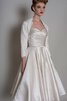 Robe de mariée chic informel charmeuse en satin au niveau de genou - 1