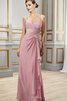 Chiffon Queen neckline drapiertes Elegantes Ballkleid mit Reißverschluss mit Perlen - 1