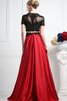 Reißverschluss Satin A Linie extravagantes Ballkleid mit Juwel Ausschnitt mit Applikation - 2