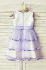 Robe de cortège enfant naturel avec zip de princesse textile en tulle col u profond - 2