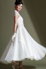 Abito da Sposa con Fusciacca in Tulle V-Scollo con Nastro Romantico A-Line - 4