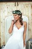 Abito da Sposa con Piega Vintage con Bottone in Chiffon Conotta in pizzo - 3