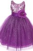 Abito da Cerimonia Bambini con Nastro Ball Gown in Tulle A Terra Senza Maniche alta vita - 1