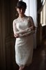 Robe de mariée romantique festonné de fourreau elevé fermeutre eclair - 1