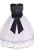 Abito da Cerimonia Bambini con Fiocco con Fiore A-Line in Tulle Senza Maniche - 2