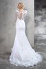 Abito da Sposa in Raso Cerniera Vintage con Maniche Lunghe Stravagante - 2