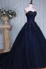 Tüll Spitze Herz-Ausschnitt bodenlanges Quinceanera Kleid mit Bordüre mit Rücken Schnürung - 2