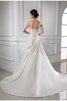 Robe de mariée a-ligne en satin d'épaule asymétrique de princesse cordon - 2