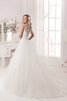 Abito da Sposa con Fiore con Applique A-Line Naturale Barchetta in Tulle - 3