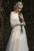 Abito da sposa stupefacente in raso in tulle lunghi classico sogno - 6