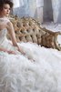 Duchesse-Linie Gericht Schleppe natürliche Taile Brautkleid mit Perlen mit offenen Rücken - 4