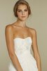 Abito da Sposa con Fiore senza spalline Senza Maniche con Nastro Naturale in Chiffon - 3