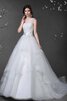 Abito da Sposa in Tulle con Seghettato Lungo con Festone Allacciato Ball Gown - 1