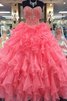 Organza Herz-Ausschnitt Normale Taille Ärmelloses Duchesse-Linie Quinceanera Kleid - 1