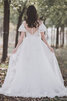 Robe de mariée de traîne courte avec manche courte en satin fait main longue - 2