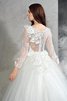 Abito da Sposa Lungo con Maniche Lunghe Naturale con Fiore Ball Gown - 6