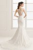 Robe de mariée luxueux appliques boutonné avec sans manches de traîne courte - 5