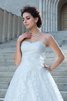 Abito da Sposa in Pizzo Coda A Strascico Cappella Ball Gown Cuore Alta Vita - 5