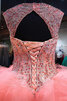 Robe de quinceanera éblouissant de mode de bal textile en tulle avec perle majestueux - 4
