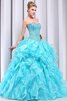 Abito dal Dolce Sedici Allacciato Senza Maniche Naturale Ball Gown con Increspature A Terra - 5