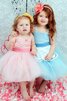 Abito da Cerimonia Bambini A-Line con Fusciacca con Nastro con Piega Quadrato Ball Gown - 2